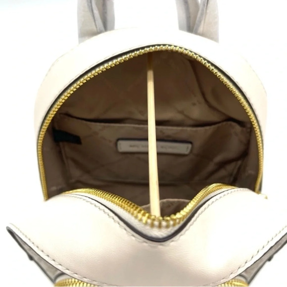 Michael Kors Jaycee Extra Small Convertible Zip Packet Backpack Cream/White - Picture 6 of 10